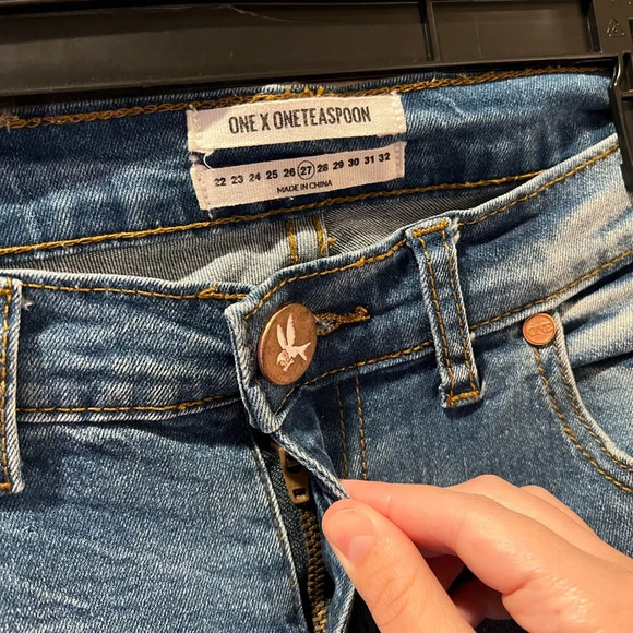 One X One Teaspoon awesome baggies distressed paint splatter pants size 27 - Picture 2 of 9